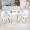 image:imageVEVOR Kids Table and 2 Chairs Set Toddler Table and Chair Set with Rounded Edge Design amp Graffiti Desktop Wooden Desk for Art Craft Reading Learning Drawing ClassroomDaycareHome BurlywoodWhite