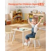 image:imageVEVOR Kids Table and 2 Chairs Set Toddler Table and Chair Set with Rounded Edge Design amp Graffiti Desktop Wooden Desk for Art Craft Reading Learning Drawing ClassroomDaycareHome BurlywoodNatural
