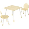 image:imageVEVOR Kids Table and 2 Chairs Set Toddler Table and Chair Set with Rounded Edge Design amp Graffiti Desktop Wooden Desk for Art Craft Reading Learning Drawing ClassroomDaycareHome BurlywoodNatural