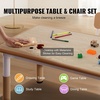 image:imageVEVOR Kids Table and Bench Set Toddler Table and Chair Set of 3 Wood Activity Desk for Art Craft Reading LearningNatural