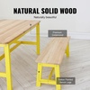 image:imageVEVOR Kids Table and Bench Set Toddler Table and Chair Set of 3 Wood Activity Desk for Art Craft Reading LearningNatural