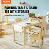 image:imageVEVOR Kids Table and Bench Set Toddler Table and Chair Set of 3 Wood Activity Desk for Art Craft Reading LearningNatural
