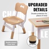image:imageVEVOR Kids Table and Bench Set Toddler Table and Chair Set of 3 Wood Activity Desk for Art Craft Reading LearningNatural