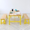 image:imageVEVOR Kids Table and Bench Set Toddler Table and Chair Set of 3 Wood Activity Desk for Art Craft Reading LearningNatural