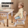 image:imageVEVOR Kids Table and Bench Set Toddler Table and Chair Set of 3 Wood Activity Desk for Art Craft Reading LearningNatural