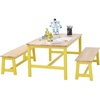 image:imageVEVOR Kids Table and Bench Set Toddler Table and Chair Set of 3 Wood Activity Desk for Art Craft Reading LearningNatural