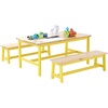 image:imageVEVOR Kids Table and Bench Set Toddler Table and Chair Set of 3 Wood Activity Desk for Art Craft Reading LearningNatural