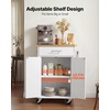 image:imageVEVOR Kitchen Island Cart with Storage 4236 in Wide Island Table for Kitchen with 2 Drawers Storage Cabinet Table for Home Dining Room White2484W