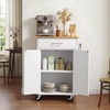 image:imageVEVOR Kitchen Island Cart with Storage 4236 in Wide Island Table for Kitchen with 2 Drawers Storage Cabinet Table for Home Dining Room White2484W