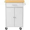 image:imageVEVOR Kitchen Island Cart with Storage 4236 in Wide Island Table for Kitchen with 2 Drawers Storage Cabinet Table for Home Dining Room White2484W