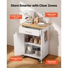 image:imageVEVOR Kitchen Island Cart with Storage 4236 in Wide Island Table for Kitchen with 2 Drawers Storage Cabinet Table for Home Dining Room White2484W