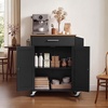 image:imageVEVOR Kitchen Island Cart with Storage 4236 in Wide Island Table for Kitchen with 2 Drawers Storage Cabinet Table for Home Dining Room White313WBlack