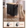 image:imageVEVOR Kitchen Island Cart with Storage 4236 in Wide Island Table for Kitchen with 2 Drawers Storage Cabinet Table for Home Dining Room White4228W dropleafBlack