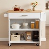 image:imageVEVOR Kitchen Island Cart with Storage 4236 in Wide Island Table for Kitchen with 2 Drawers Storage Cabinet Table for Home Dining Room White4228W dropleafWhite