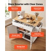 image:imageVEVOR Kitchen Island Cart with Storage 4236 in Wide Island Table for Kitchen with 2 Drawers Storage Cabinet Table for Home Dining Room White4228W dropleafWhite