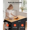 image:imageVEVOR Kitchen Island Cart with Storage 4236 in Wide Island Table for Kitchen with 2 Drawers Storage Cabinet Table for Home Dining Room White4228W dropleafBlack