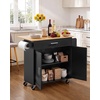 image:imageVEVOR Kitchen Island Cart with Storage 4236 in Wide Island Table for Kitchen with 2 Drawers Storage Cabinet Table for Home Dining Room White4228W dropleafBlack