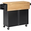 image:imageVEVOR Kitchen Island Cart with Storage 4236 in Wide Island Table for Kitchen with 2 Drawers Storage Cabinet Table for Home Dining Room White4228W dropleafBlack