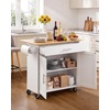 image:imageVEVOR Kitchen Island Cart with Storage 4236 in Wide Island Table for Kitchen with 2 Drawers Storage Cabinet Table for Home Dining Room White4228W dropleafWhite