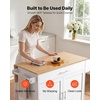 image:imageVEVOR Kitchen Island Cart with Storage 4236 in Wide Island Table for Kitchen with 2 Drawers Storage Cabinet Table for Home Dining Room White4228W dropleafWhite