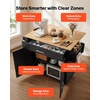 image:imageVEVOR Kitchen Island Cart with Storage 4236 in Wide Island Table for Kitchen with 2 Drawers Storage Cabinet Table for Home Dining Room White4228W dropleafBlack