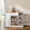 image:imageVEVOR Kitchen Island Cart with Storage 4236 in Wide Island Table for Kitchen with 2 Drawers Storage Cabinet Table for Home Dining Room White4236W