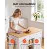 image:imageVEVOR Kitchen Island Cart with Storage 4236 in Wide Island Table for Kitchen with 2 Drawers Storage Cabinet Table for Home Dining Room White4567W dropleaf