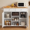 image:imageVEVOR Kitchen Island Cart with Storage 4236 in Wide Island Table for Kitchen with 2 Drawers Storage Cabinet Table for Home Dining Room White4567W dropleaf