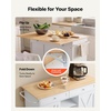 image:imageVEVOR Kitchen Island Cart with Storage 4236 in Wide Island Table for Kitchen with 2 Drawers Storage Cabinet Table for Home Dining Room White4567W dropleaf