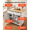 image:imageVEVOR Kitchen Island Cart with Storage 4236 in Wide Island Table for Kitchen with 2 Drawers Storage Cabinet Table for Home Dining Room White4567W dropleaf
