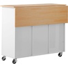 image:imageVEVOR Kitchen Island Cart with Storage 4236 in Wide Island Table for Kitchen with 2 Drawers Storage Cabinet Table for Home Dining Room White4567W dropleaf