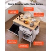 image:imageVEVOR Kitchen Island Cart with Storage 4236 in Wide Island Table for Kitchen with 2 Drawers Storage Cabinet Table for Home Dining Room White4606W dropleaf