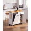 image:imageVEVOR Kitchen Island Cart with Storage 4236 in Wide Island Table for Kitchen with 2 Drawers Storage Cabinet Table for Home Dining Room White4606W dropleaf