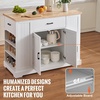 image:imageVEVOR Kitchen Island Cart with Storage 4236 in Wide Island Table for Kitchen with 2 Drawers Storage Cabinet Table for Home Dining Room White46W