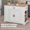 image:imageVEVOR Kitchen Island Cart with Storage 4236 in Wide Island Table for Kitchen with 2 Drawers Storage Cabinet Table for Home Dining Room White46W