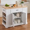 image:imageVEVOR Kitchen Island Cart with Storage 4236 in Wide Island Table for Kitchen with 2 Drawers Storage Cabinet Table for Home Dining Room White46W
