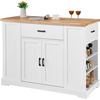 image:imageVEVOR Kitchen Island Cart with Storage 4236 in Wide Island Table for Kitchen with 2 Drawers Storage Cabinet Table for Home Dining Room White46W