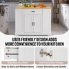 image:imageVEVOR Kitchen Island Cart with Storage 4236 in Wide Island Table for Kitchen with 2 Drawers Storage Cabinet Table for Home Dining Room White46W
