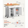 image:imageVEVOR Kitchen Island Cart with Storage 4236 in Wide Island Table for Kitchen with 2 Drawers Storage Cabinet Table for Home Dining Room White4764W dropleaf
