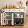 image:imageVEVOR Kitchen Island Cart with Storage 4236 in Wide Island Table for Kitchen with 2 Drawers Storage Cabinet Table for Home Dining Room White4764W dropleaf