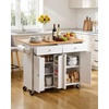 image:imageVEVOR Kitchen Island Cart with Storage 4236 in Wide Island Table for Kitchen with 2 Drawers Storage Cabinet Table for Home Dining Room White4764W dropleaf