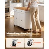image:imageVEVOR Kitchen Island Cart with Storage 4236 in Wide Island Table for Kitchen with 2 Drawers Storage Cabinet Table for Home Dining Room White4764W dropleaf