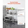 image:imageVEVOR Kitchen Utility Cart 3 Tier Heavy Duty Adjustable Wire Storage Rack Commercial Steel Rolling Service Trolley on Wheels Work Table with Handle Bar for Garage and Laundry Room 40x25x409 in178D x 35W x 409H Upgraded