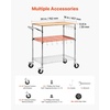 image:imageVEVOR Kitchen Utility Cart 3 Tier Heavy Duty Adjustable Wire Storage Rack Commercial Steel Rolling Service Trolley on Wheels Work Table with Handle Bar for Garage and Laundry Room 40x25x409 in18D x 30W x 36H Table top