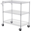 image:imageVEVOR Kitchen Utility Cart 3 Tier Heavy Duty Adjustable Wire Storage Rack Commercial Steel Rolling Service Trolley on Wheels Work Table with Handle Bar for Garage and Laundry Room 40x25x409 in18D x 30W x 324H