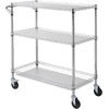 image:imageVEVOR Kitchen Utility Cart 3 Tier Heavy Duty Adjustable Wire Storage Rack Commercial Steel Rolling Service Trolley on Wheels Work Table with Handle Bar for Garage and Laundry Room 40x25x409 in18D x 35W x 409H