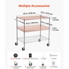 image:imageVEVOR Kitchen Utility Cart 3 Tier Heavy Duty Adjustable Wire Storage Rack Commercial Steel Rolling Service Trolley on Wheels Work Table with Handle Bar for Garage and Laundry Room 40x25x409 in25D x 40W x 409H