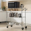 image:imageVEVOR Kitchen Utility Cart 3 Tier Heavy Duty Adjustable Wire Storage Rack Commercial Steel Rolling Service Trolley on Wheels Work Table with Handle Bar for Garage and Laundry Room 40x25x409 in18D x 35W x 409H