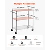 image:imageVEVOR Kitchen Utility Cart 3 Tier Heavy Duty Adjustable Wire Storage Rack Commercial Steel Rolling Service Trolley on Wheels Work Table with Handle Bar for Garage and Laundry Room 40x25x409 in178D x 35W x 409H Upgraded