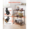 image:imageVEVOR Kitchen Utility Cart 3 Tier Heavy Duty Adjustable Wire Storage Rack Commercial Steel Rolling Service Trolley on Wheels Work Table with Handle Bar for Garage and Laundry Room 40x25x409 in158D x 237W x 355H Vintage